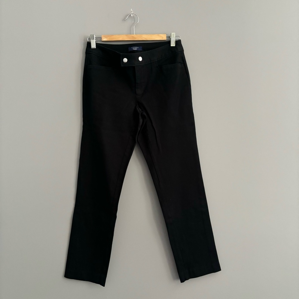 Chaps Size 4 Petite Black Cotton Ankle Pants